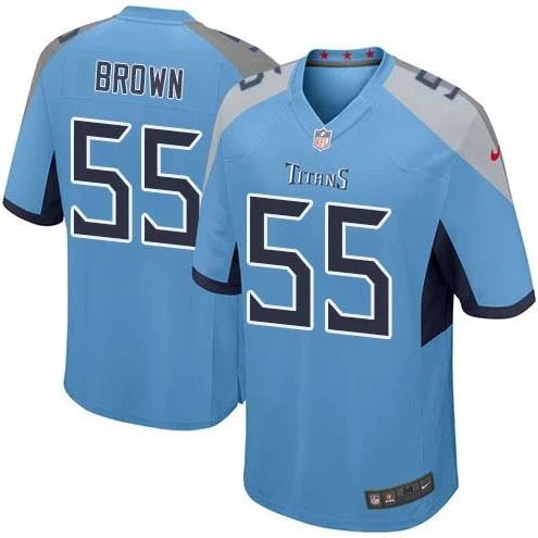 Men Tennessee Titans #55 Jayon Brown Nike Light Blue Game NFL Jersey